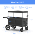 thumbnail image 6 of SaveJoy Stroller Wagon 4 Passenger, 4-Seater Wagon Stroller for 4 Kids with Canopy Parent Organizer & 5-Point Harness, Black, 6 of 8