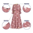 thumbnail image 5 of ZANZEA Women Puff Sleeved Casual Polka Dots Long Dress Muslim Dresses, 5 of 9