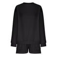 thumbnail image 3 of Shorts and Sweatshirt Set for Women Two Piece Short Set for Women Comfy Matching Sets Women College Outfits for Women Camping Outfits Sweatsets Women 2 Piece Outfit，Black，M, 3 of 5