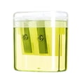 thumbnail image 4 of Hvmvliv Pencil Sharpener Oval Double Hole Pencil Sharpener With Snap-On Cover Carbon Steel Blade Transparent Shavings Box For Home Or Desk Use Yellow, 4 of 6