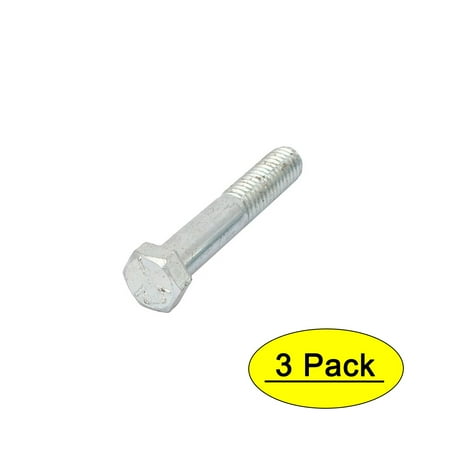 

7/16 x 2-1/2 Grade 5 UNC Zinc Plated Hex Head Cap Screw Threaded Bolt 3pcs