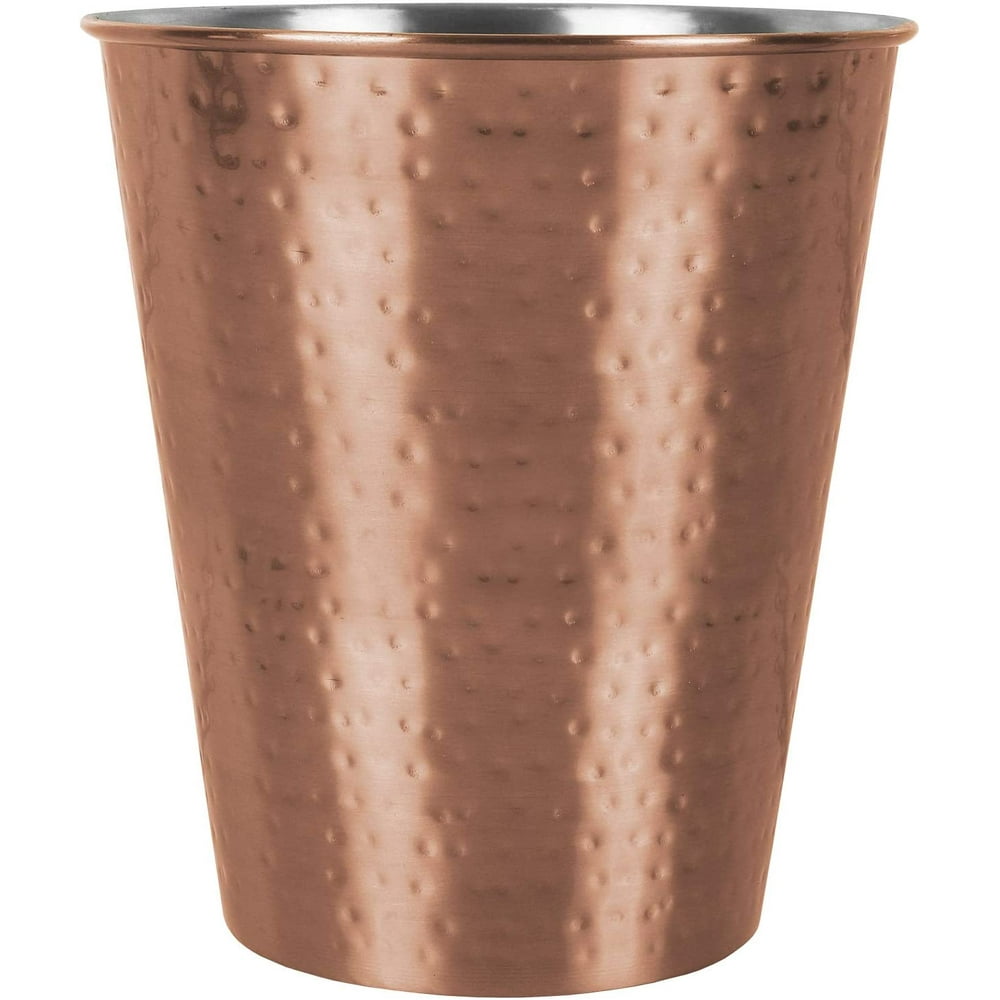 Greenco Decorative Modern Round Copper Small Trash Can