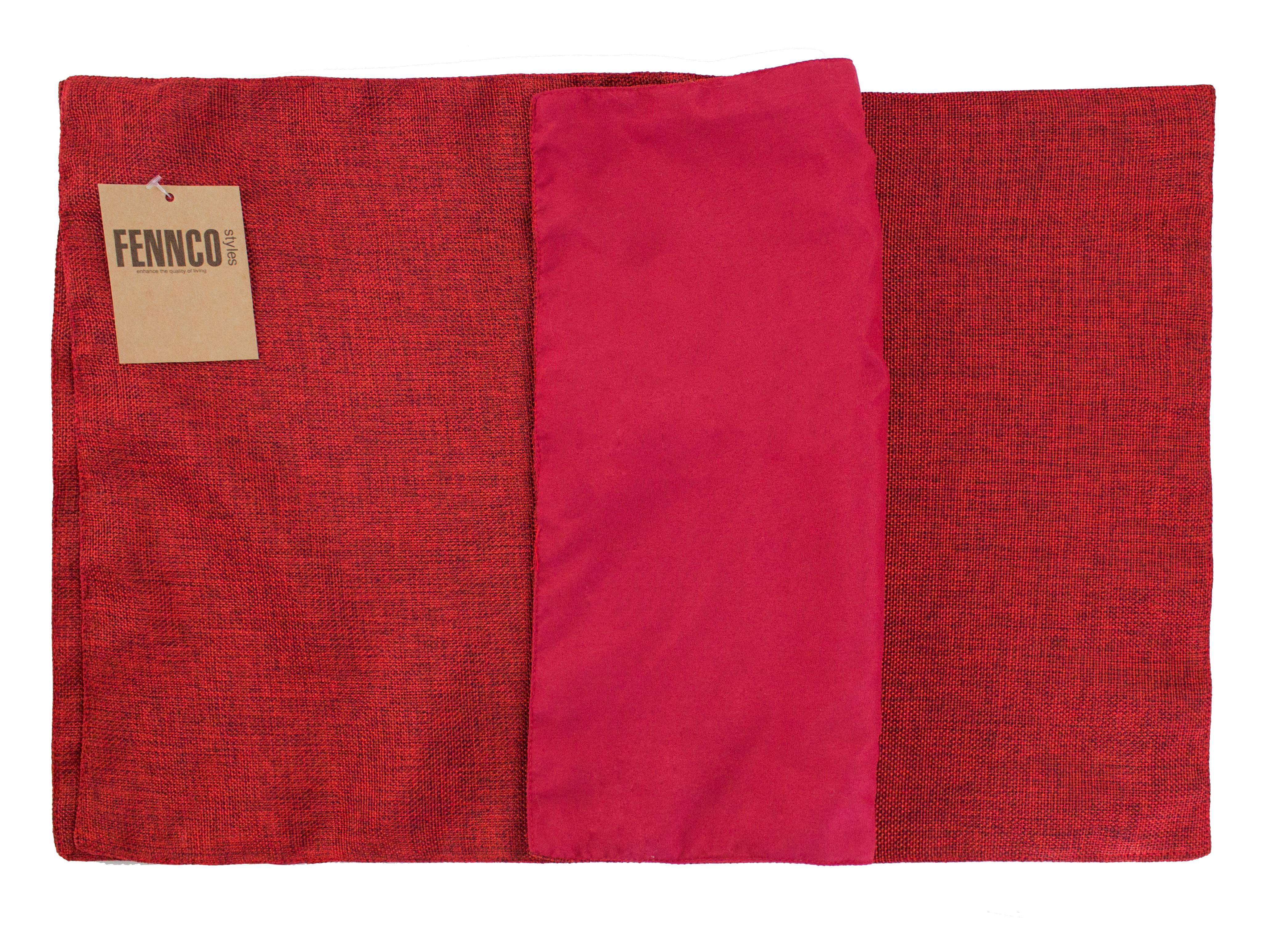 Rustic Solid Color Plain Design Table Placemat - Set of 4 (Red 13"x19" Placemat-Set of 4)