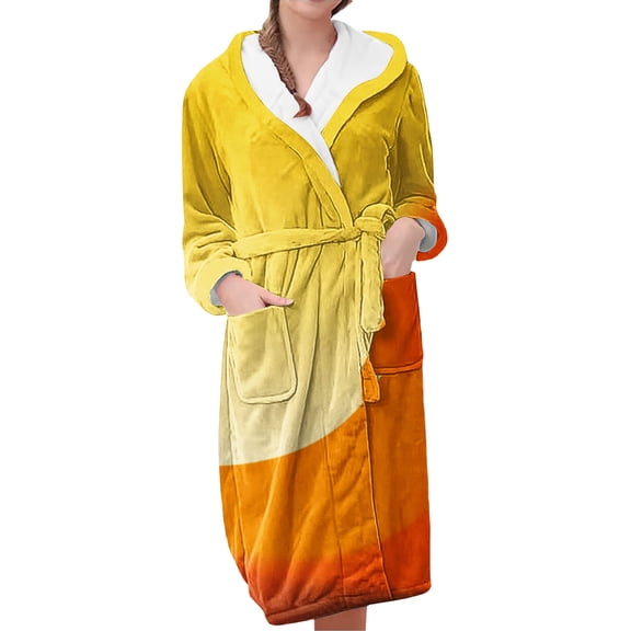 Gifts for Women Robes for Women Fleece House Coat Oversized Kimono Women's Sleepwear Spa Womens Bathrobe Gold