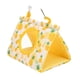 thumbnail image 4 of Hamaca de loro casa triangular de loro esponjoso patrón de piña amarilla con 2 ganchos para pájaro para cuatro estaciones, 4 of 8