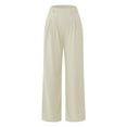 thumbnail image 7 of Jxximdong Palazzo Pants for Women, Elegant Loose Wide Leg Pants Plain Lightweight Stretchy Casual Trousers with Pockets, Beige Womens Casual Trousers, 7 of 7