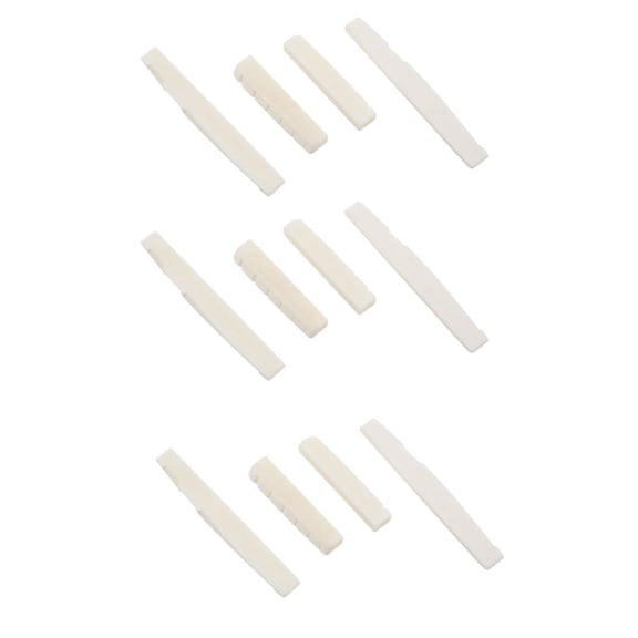 6 Sets of 12Pcs 6 String Acoustic Guitar Bone Bridge Saddle and Nut Made of Real Bone