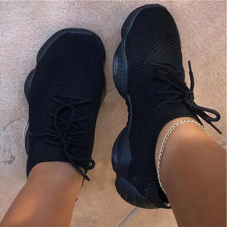 

Women‘s Lightweight Casual Shoes Lace Up Low Top Solid Color Sneakers Women‘s Round Toe Sport Shoes
