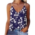 thumbnail image 1 of Camiseta con estampado informal para mujer, cuello en V, moda, sin mangas, blusa con tirantes Fridja  qr6010, 1 of 8