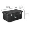 thumbnail image 3 of Sterilite Large Footlocker, Heavy Duty Plastic Storage Bin, with Handle and Wheels, Lockable, Black, 3 of 11