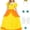 Yellow, variant on 6-Piece Galaxy Princess Cosplay Costume Set for Women, Satin Cosplay Party Gown with Crown, Star Wand & Accessories, Complete Halloween Dress-Up Outfit (Teal )