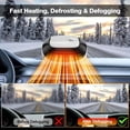 thumbnail image 4 of TOTOMOX Car Heater 12V Protable Car Heater 150W Car Heater Fan 2-In-1 Car Windshield Defroster Heater Windscreen Fan Compatible With Suv Cab Van Car(White,1 Pack), 4 of 14