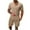 Khaki, variant on GERsome Men's 2 Piece Outfits Short Sleeve Casual Solid Color Button Down Shirts and Shorts Set S-3XL