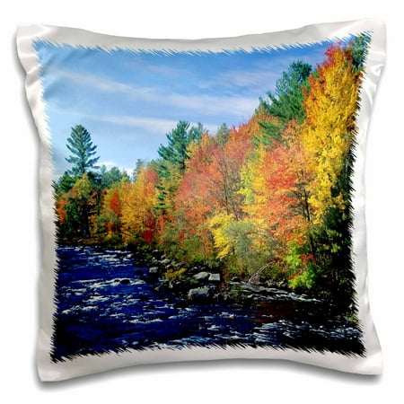 3dRose New England Fall - Pillow Case, 16 by