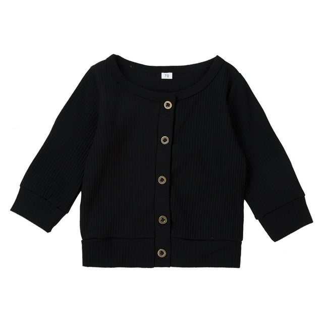 SUNSIOM Boys Girls Button-down Cardigan, Solid Color Sweater, Casual Outerwear