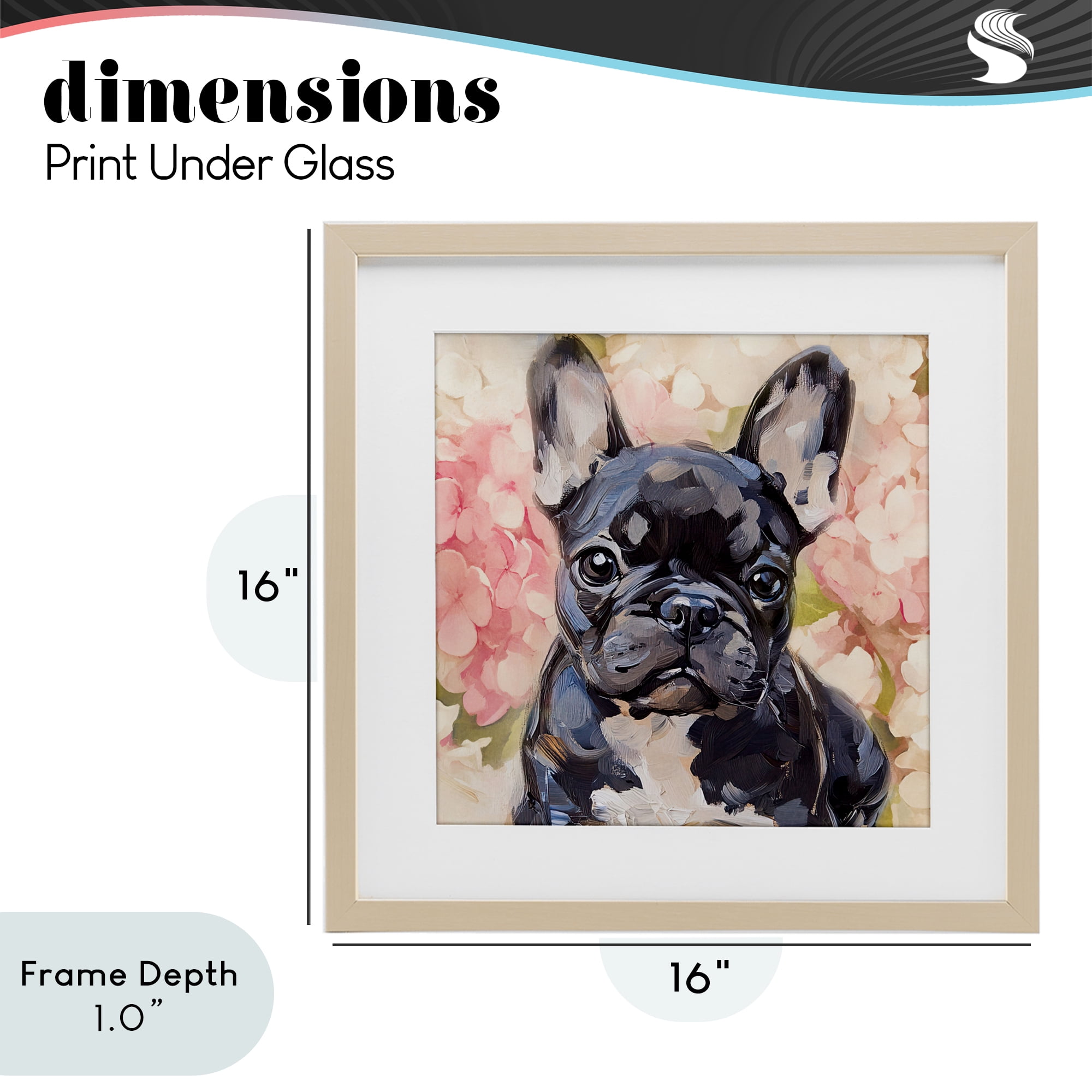Stupell Industries Sweetest Little Bulldog Birch Framed Print Under Glass, design by Tina LeCour
