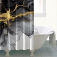thumbnail image 4 of Black Gray Gold Marble Pattern Shower Curtain 72"x84" ,Bathroom Decorative Shower Curtains Set with 12 Hooks,Modern Waterproof Washable Shower Curtain, 4 of 6