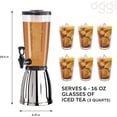 thumbnail image 4 of OGGI 3-Qt. Beverage Dispenser With Ice Tube Chiller, 4 of 8