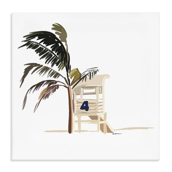 Stupell Industries Contemporary Minimal Tropical Beach Canvas Art, 24 x 24, by Amelia Noyes