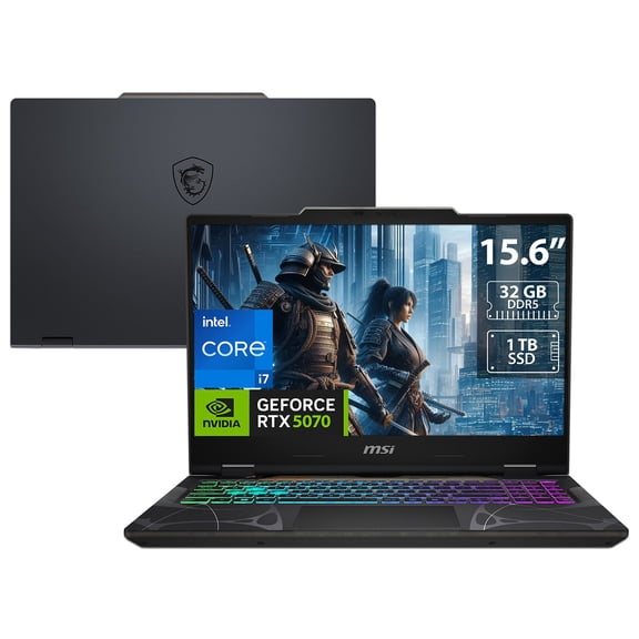 Laptop Gamer MSI Cyborg 15: Core i7, RAM 32GB DDR5, SSD 1TB, Pantalla de 15.6" LED Full HD (1920 x 1080), Video NVIDIA GeForce RTX 5070, S.O. Windows 11 Home.