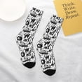 thumbnail image 4 of Uemuo Black White Halloween Printed Kids Boys Socks Seamless Crew Socks Crazy Funny Athletic Sport Socks for Children, 4 of 6