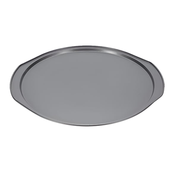 ACDANC 2026 New Pan 14" for Oven,Pizza Steel Pan with Heat-Insulating Silicone Handle,Nonstick Pizza Tray with No Holes,Round Pizza Baking Pan for Home, Restaurant, Outdoor, Party, Silver