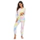 thumbnail image 4 of Pantalones de manga larga para mujer, traje con cordón, pijama teñido anudado, ropa de casa de otoño e invierno, 4 of 6