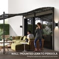 thumbnail image 5 of Outsunny 10' x 16' Outdoor Pergola Canopy, Wall-Mounted Metal Patio Canopy with Drainage Holes for Backyard Garden Porch, Dark Gray, 5 of 9