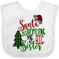 thumbnail image 3 of Inktastic Santa is Promoting Me to Big Sister Green Plaid Tree Girls Baby Bib, 3 of 4