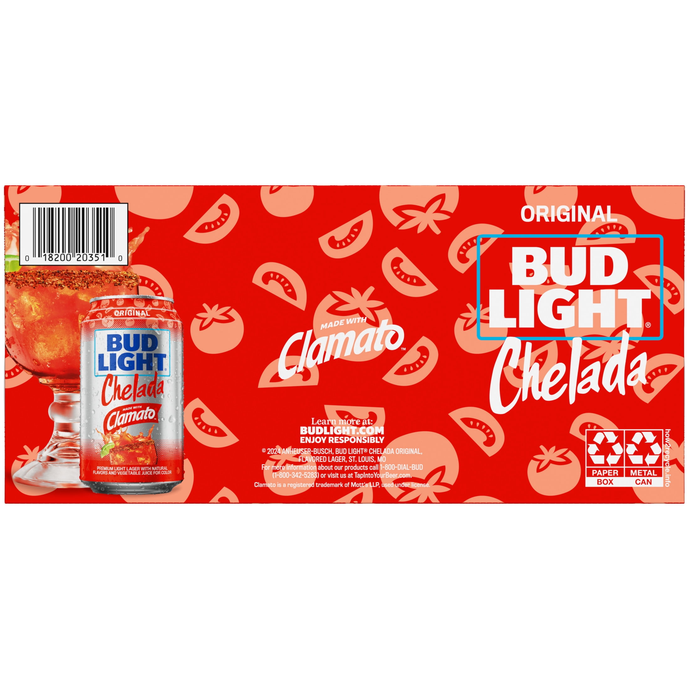 Bud Light Original American Chelada Beer 12 pack 12 fl oz Aluminum Cans 4.2% ABV