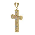 thumbnail image 2 of Precious Stars 14K Tri-Tone Gold Quilted Cross Ladies Pendant - No Chain, Pendant Only, 2 of 5