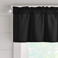 thumbnail image 3 of Kitchen Valances Curtains for Windows Living Room Bedroom Bathroom Toppers Farmhouse Style Rustic Dinning Room Light Filtering Rod Pocket, Black, 1 Panel, 3 of 3