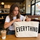 thumbnail image 1 of Uuiauoio Large Canvas Tote Bag - Extra Large Shopping Bag for Women Beach Totes Bags Reusable Big Grocery Bag, 1 of 6