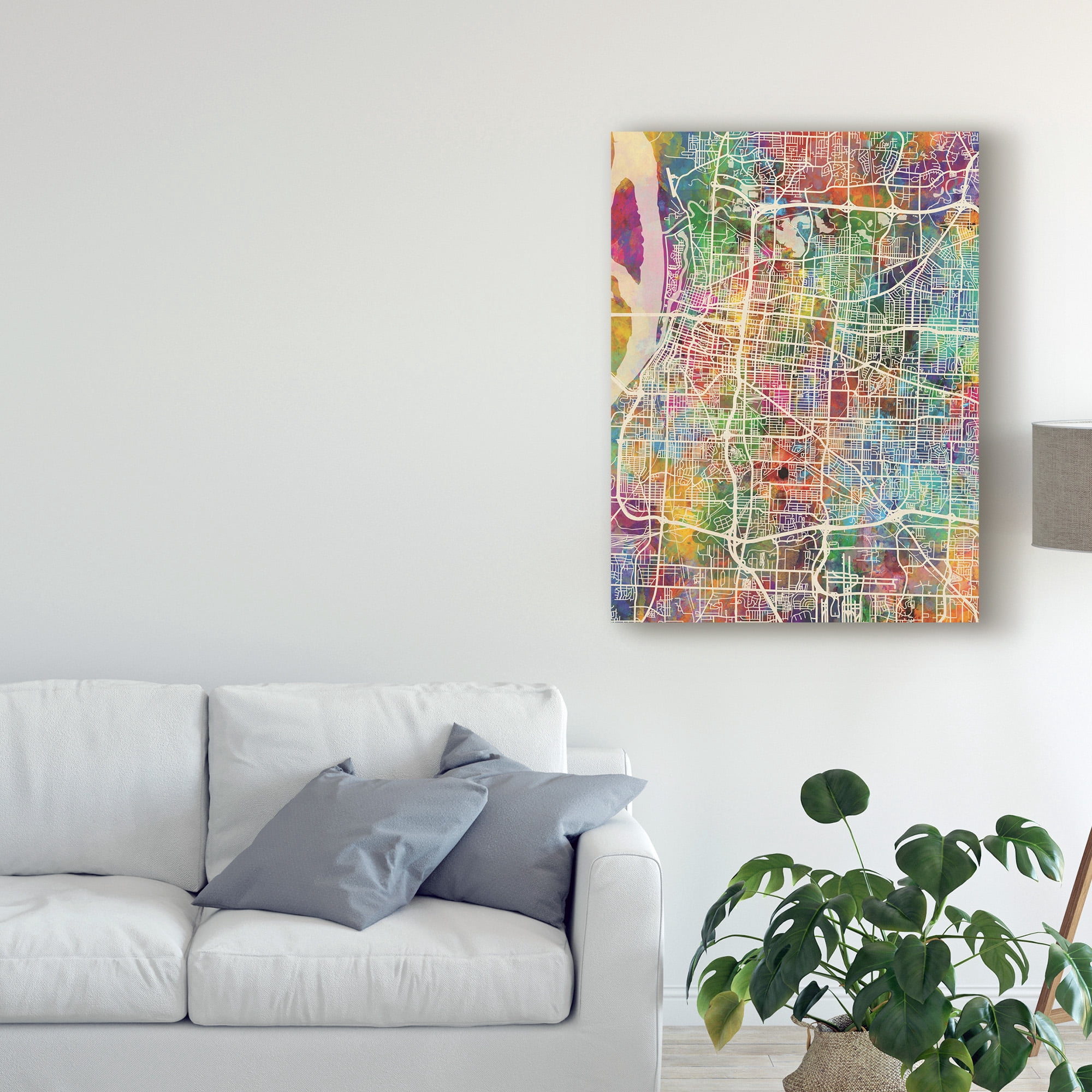 Trademark Fine Art 'Memphis Tennessee City Map' Canvas Art by Michael Tompsett