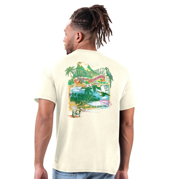 Men's Margaritaville Cream Arizona Cardinals Time Flies T-Shirt
