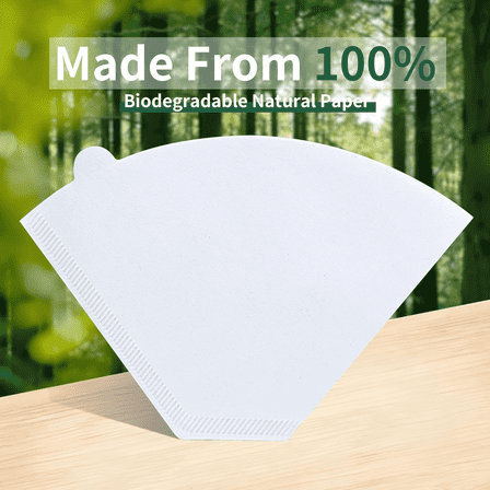 Disposable Coffee Paper Filters, 100 Pcs #4 Cone Replacement Filter for Ninja Coffee Maker, white