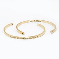 "Best Child Ever" Adjustable Rose Gold Stainless Steel Cuff Bangle Mother's Day Gift Set
