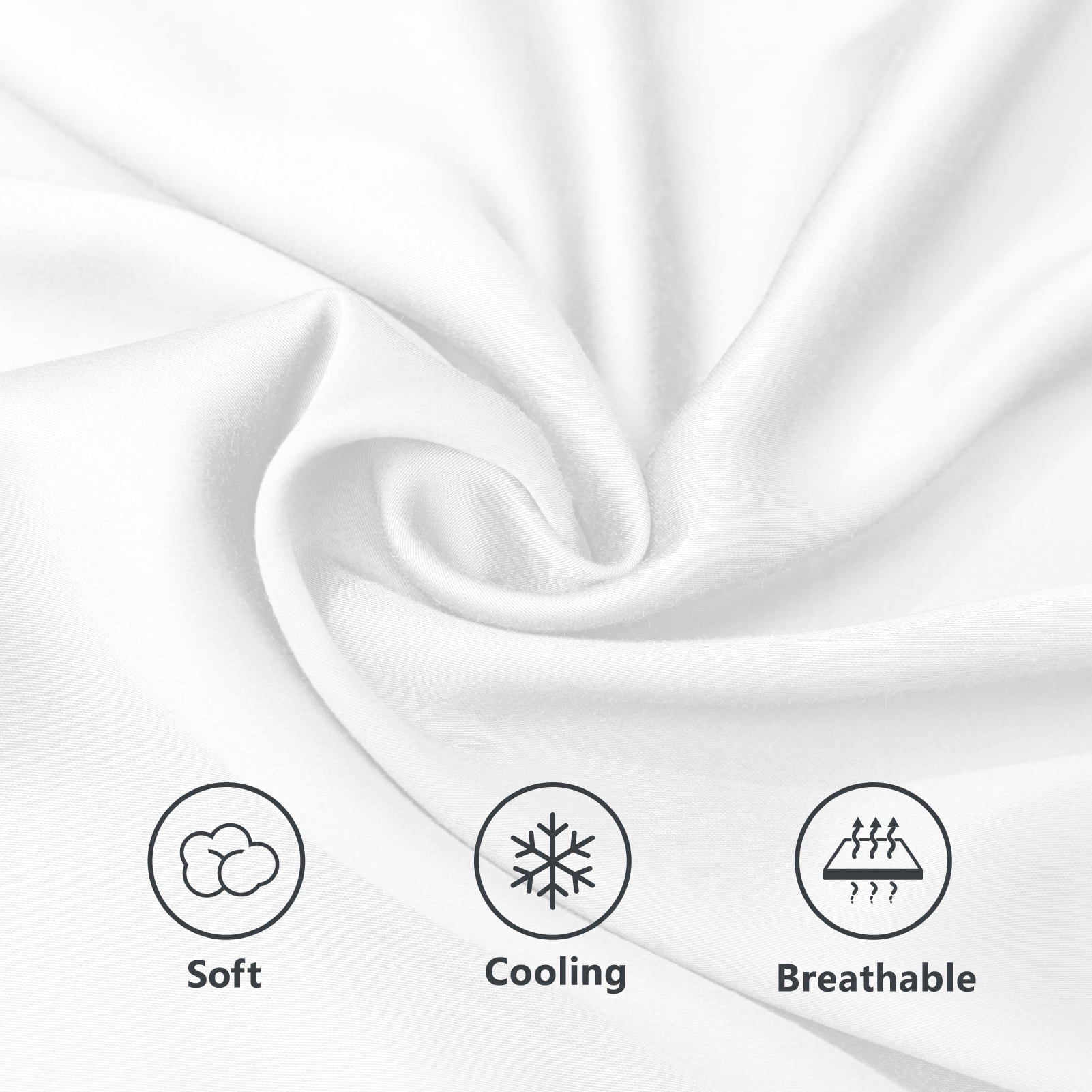 Lidoloka Luxury Bamboo Bed Sheets Set Queen 4 Pcs for Adult,Soft&Cool,16" Deep Pocket,White