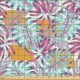 thumbnail image 2 of Ambesonne Exotic Leaves Fabric by the Yard Upholstery, Colorful Summer Fun, 10 Yards, Apricot Pale Purple Pink, 2 of 5