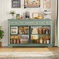 thumbnail image 4 of Homfa Buffet Cabinet with Drawers, 53.5”W Sideboard Storage Cabinet with Adjustable Shelf for Kitchen Dining Room, Green, 4 of 7