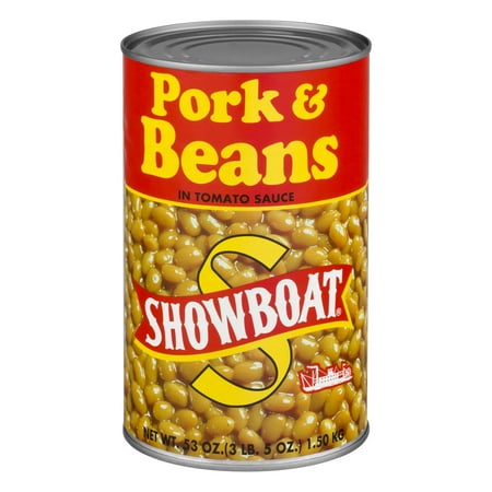 (2 pack) (2 Pack) Showboat Pork & Beans in Tomato Sauce, 53.0 OZ
