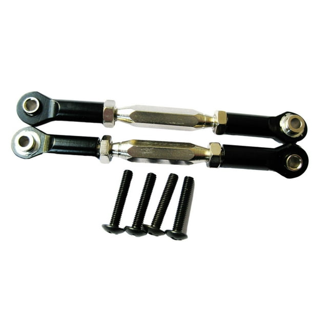 Xingzhi 2pcs Alloy Front/Rear Steering Link Rod For AXIAL 1/10 Rock Racer AX90026 Crawler AX31016 Black