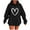 Black, variant on Hoodies for Women Trendy Oversized Hooded Sweatshirts Casual Long Sleeve Pullover Sweaters Winter Clothes