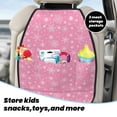 thumbnail image 3 of Kdxio Snowflake pink backgrounds Print 2 Pack Car Kick Mat Seat Cover Back Protector Mat with Pockets for Organizer Backseat Protector and Storage Anti Kick Pad for Vehicles, 3 of 6