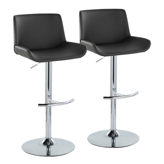 LumiSource Santi Upholstered Adjustable Barstool - Set of 2