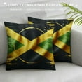 thumbnail image 3 of BCIIG  Throw Pillow Case Jamaican Flag Vintage Style Cotton Linen Square Cushion Cover Standard Pillowcase for Men Women Home Decorative Sofa Armchair Bedroom Livingroom 18 x 18 inch, 3 of 5