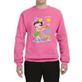 thumbnail image 2 of Wild Bobby, Betty Boop Island Girl Paradise Betty Boop Unisex Crewneck Sweatshirt, Neon Pink, Medium, 2 of 5