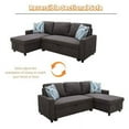 thumbnail image 3 of Ainehome Dark Brown Linen Reversible Sleeper Sectional Sofa with Storage Chaise, 3 of 8