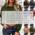 thumbnail image 2 of Gytharion Women's Cropped Sweatshirts Crew Neck Patch Pocket Solid Color Soft Comfortable Classic Pullovers Fashion Cozy Athleisure Pullover Tops, 2 of 7