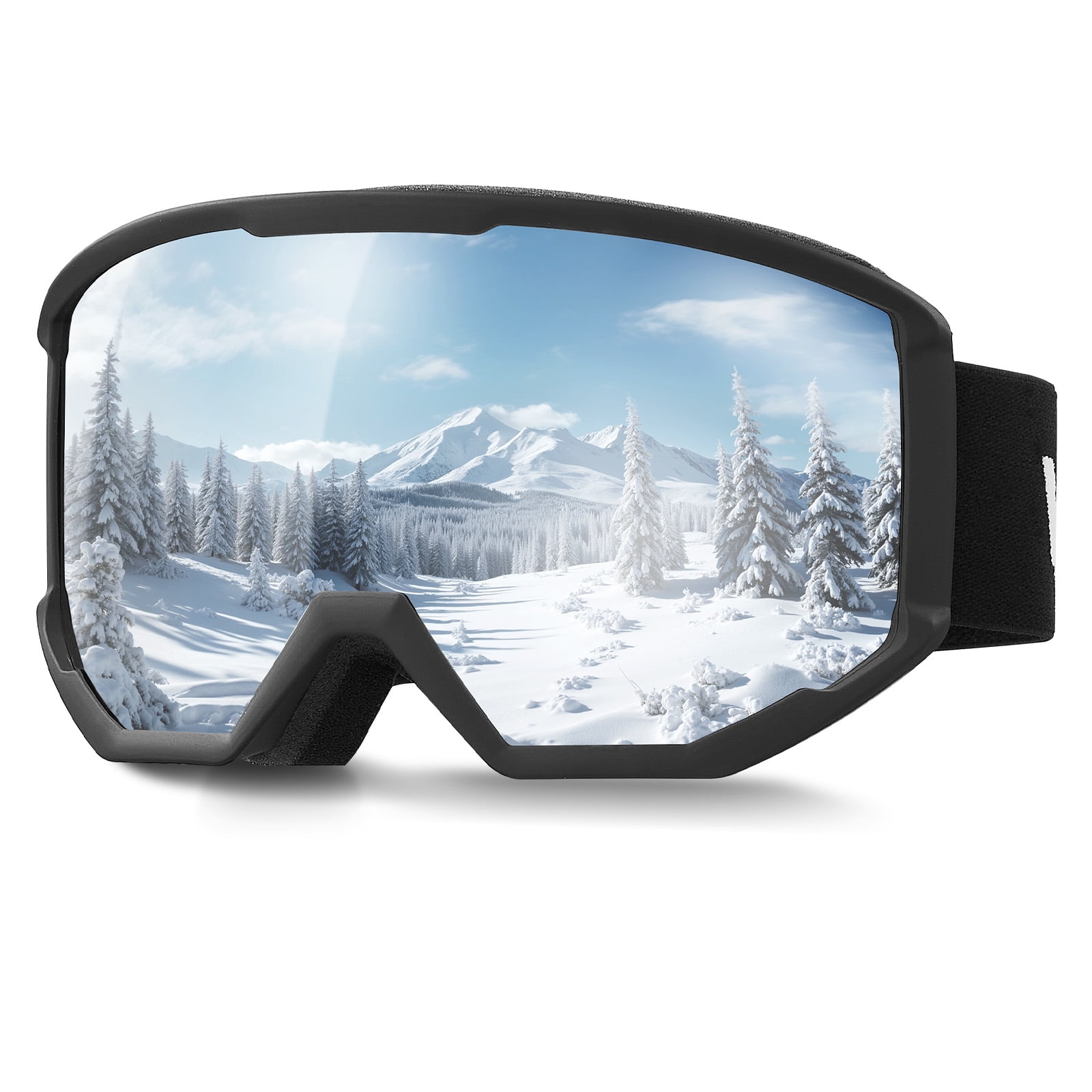 VEVOR Ski Goggles, Cylindrical Lens with Orange Revo Coating, OTG